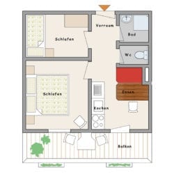Grundriss – Ferienwohnung Birne