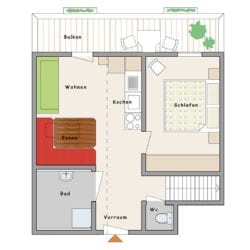 Grundriss – Ferienwohnung Haselnuss