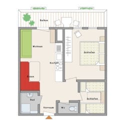 Grundriss – Ferienwohnung Vogelbeere